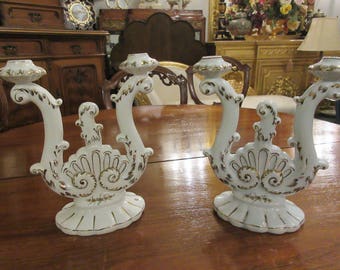 PORCELAIN CANDLE HOLDERS