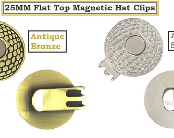 5 or 10) Silver OR Antique Gold Blank Magnetic Golf Hat Clip Use W Golf Ball Marker Great DIY Crafts 1" Base Neodymium Magnet Mens Golf Gift