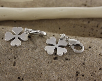 Charm 4 clover leaf silver plated