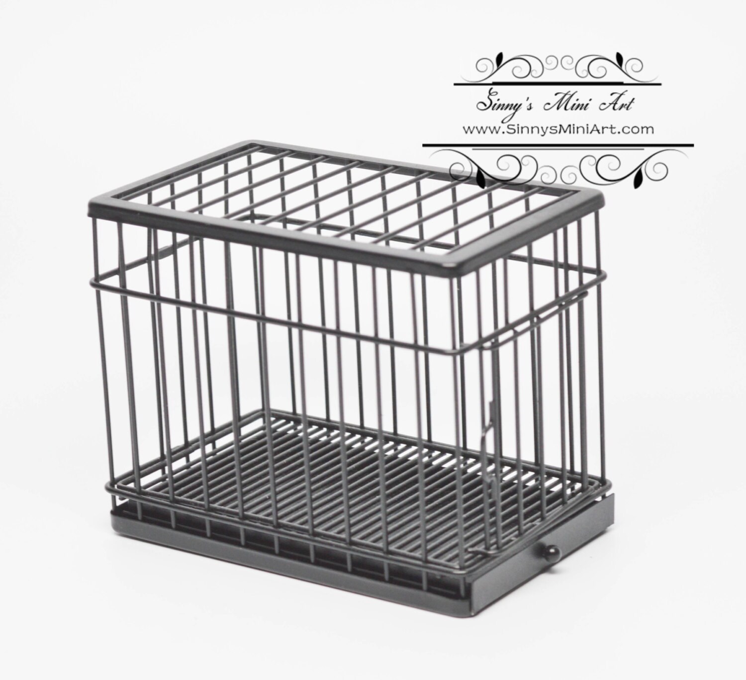 112 Dollhouse Miniature Large Dog Cage/ Miniature Animals AZ