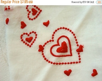 ONSALE One Vintage Valentine Embroidered Hankie N0 61