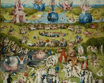 Hieronymus Bosch : The Garden of Earthly Delights (1503–1515) Canvas Gallery Wrapped Wall Art Print