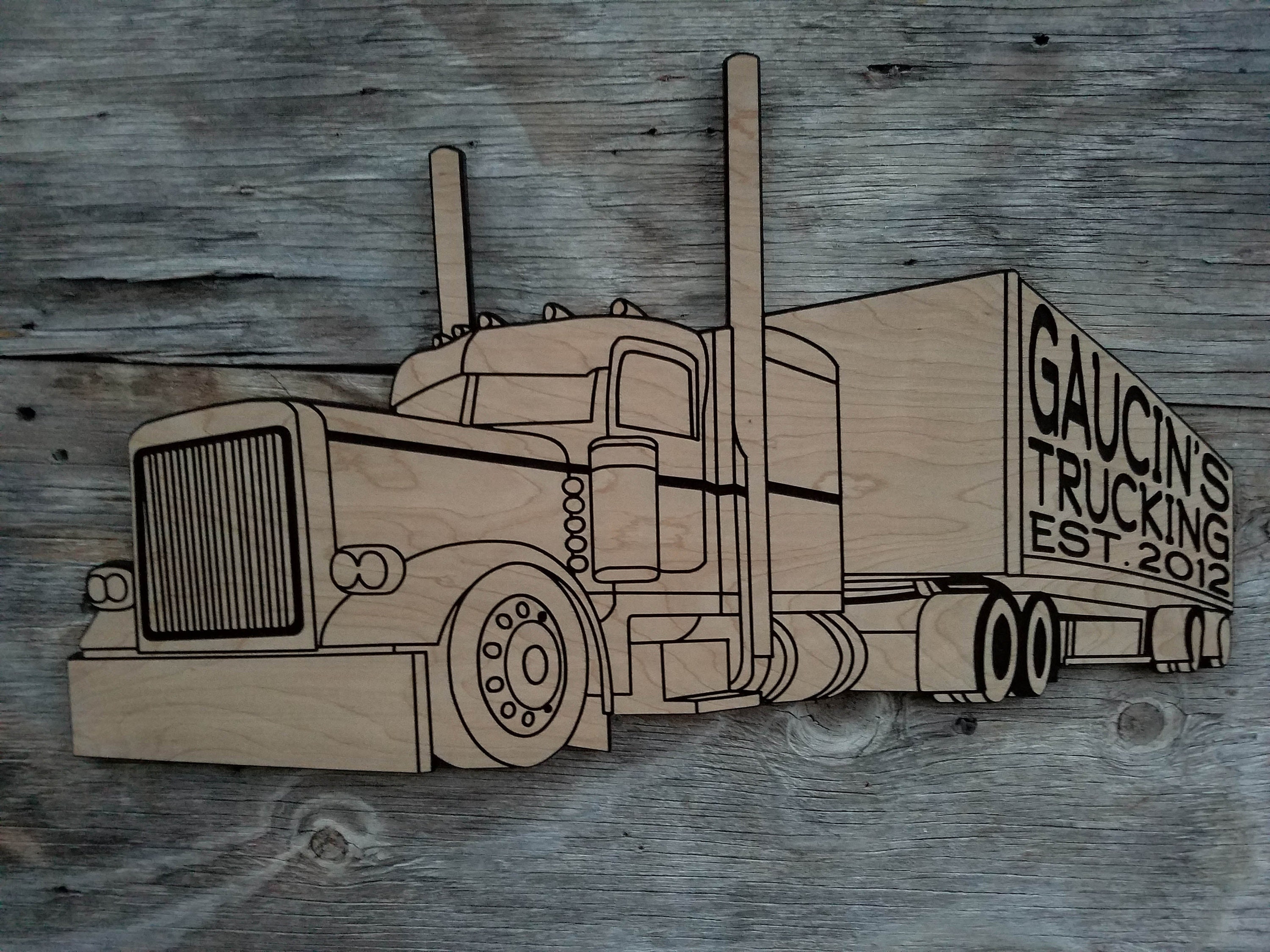 Big Rig Semi Truck 18 Wheeler Wooden Sign Personalized Wall