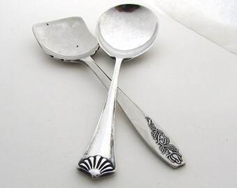 Fiver Friday Special, Two Silverplate Jam Spoons, Vintage Silverware