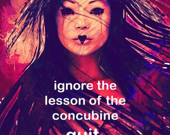Ignore the concubine, wall art print, art of war, sun tzu, typography, office decor, modern wall art, quote art,