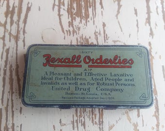 Vintage Rexall Orderlies Tin