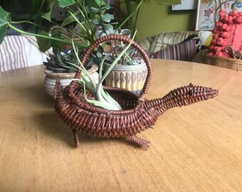 Turtle Wicker Planter Basket // Air Plant Basket