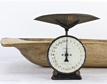 Vintage Kitchen Scale With Pan Antique Scale Black Scale Rustic Kitchen Scale Vintage Scale Rusty Old Scale Farmhouse Decor Old Scale