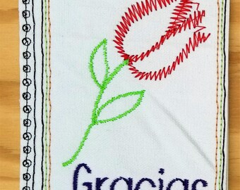 Embroidery Greeting Cards by DiElobi – Thank You Card #3S