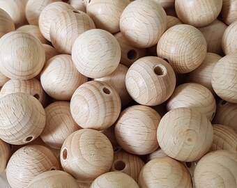 18mm 10pcs+ Natural wooden beads, Unfinished wooden beads, Wooden spacer beads, Round wooden beads, Ecological wood, Wholesale BestDealBeads