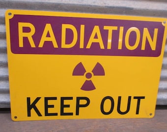 14 x 10 Radiation Sign, Keep Out Metal Sign, Man Cave Decor, Apocalypse Decor, Metal Radiation Sign, Caution Sign, Radioactive Sign, Danger