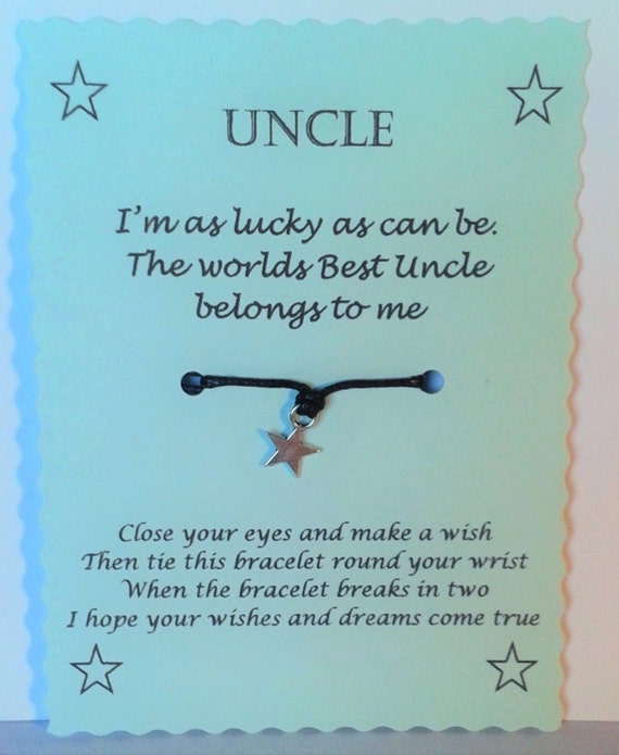 Uncle gift Wish Bracelet Uncle bracelet Uncle Birthday