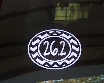 Car decal / 10k Marathon decal / 5k Marathon decal / Chevron Marathon Decal / 13.1 Marathon decal / 26.2 Marathon decal