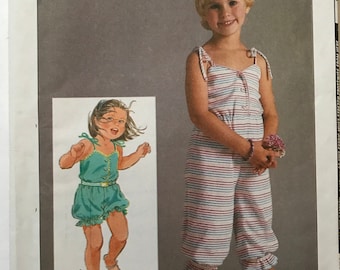 Girls Vintage Romper Pattern 80s Simplicity 6818 Girls Size 4,5,6