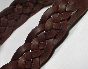 Ankle Bracelet / Cuff -- Celtic Ocean Wave with Spanish Leather