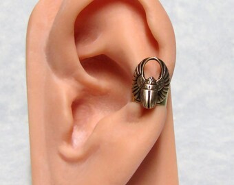 Egyptian Scarab Ear Cuff ' left ear '