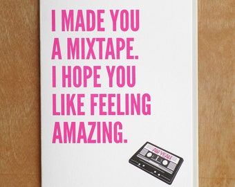 Mix Tape Letterpress Card