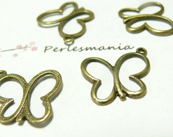 2 pieces pendants ref 43 brelqoue Butterfly bronze