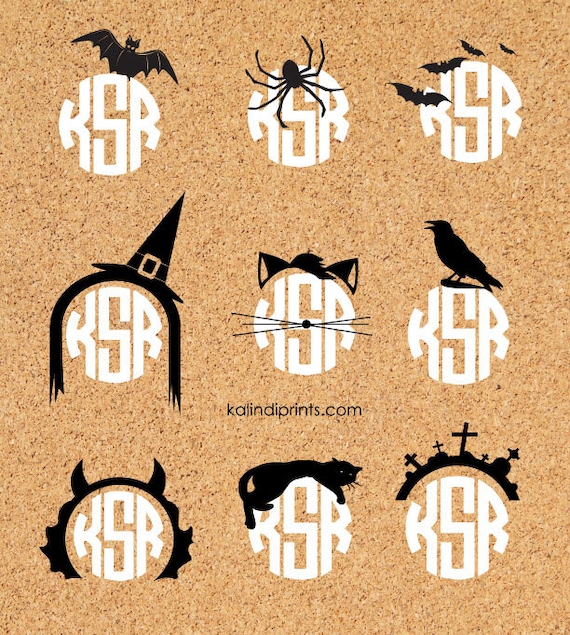 Download Halloween Monogram frame SVG files. 9 SVG digital graphics 1