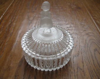 Vintage Goebell Pressed Glass Vanity Jar