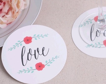 2017 New Love Red Rose Coasters For Wedding/Party Table Decoration