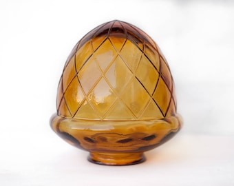 vintage globe, lamp - amber colored globe - shaped tassel - Arteza - thick glass - lighting - hanging