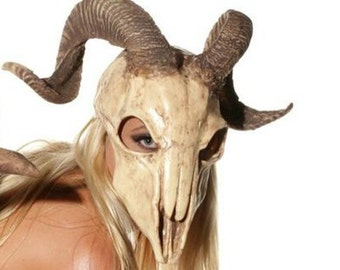 Urethane rubber ram skull mask with realistic horns size S/M