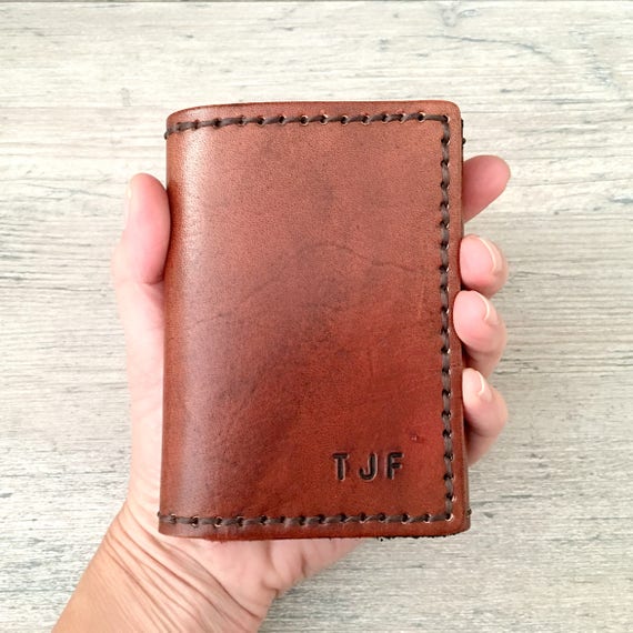 Items similar to TriFold Mens Wallet, Mens Leather Wallet, Personalized Mens wallet 3rd ...