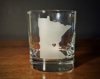 State Love Old Fasioned/Whiskey Lowball Glass