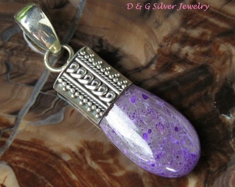 Bali Style Sterling Silver and Sugilite Pendant SP-840-DG