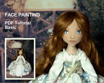Face Painting PDF Cloth doll tutorial. OOAK Cloth doll basic pdf tutorial. Step-by-step guide. Instant download.