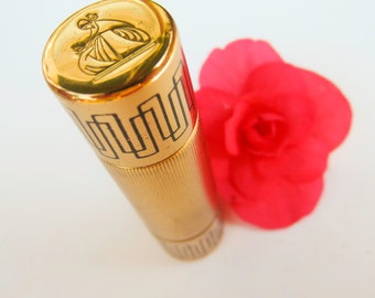 Vintage ~ Lanvin ~ MY SIN ~ French Glass Perfume Bottle in Gold Holder