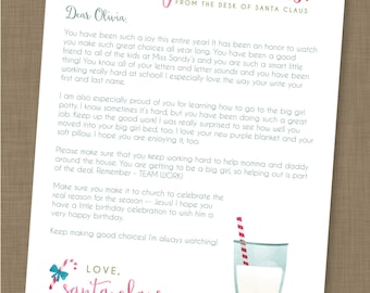 INSTANT DOWNLOAD // EDITABLE Letter From Santa // North Pole Letter // Santa Letter