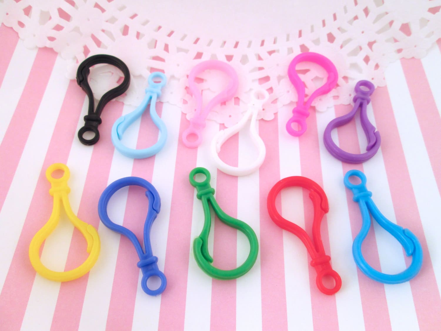 Multicolor Plastic Key Chain Holders Clasps Pick Your Amount