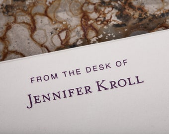 Personalized letterpress Note Cards (150 notecards) for him or her with acrylic holder