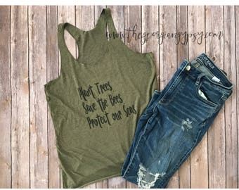 Plant trees, save bees, protect seas | Climate change | Earth day | global warming | Environmental shirt | Save the bees | Mother Nature