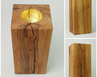Candle holder beech massive, large, linseed oil