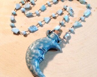 Larimar Moon Vessel Necklace