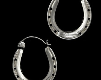 Horseshoe Hoops, Horseshoe Hoop Earrings, Horse Hoops, Horse Earrings, Horseshoe Jewelry, Equestrian jewelry, Horseshoe Earrings