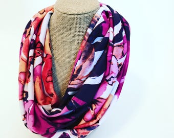 FALL CLEARANCE - Infinity Scarf - Fuschia and Orange