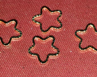 fancy gold tone star charm 1 cm 20 rings