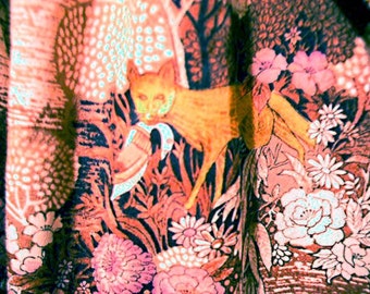 Vintage 70s Alex Colman Disco Shirt, Foxes & Ducks, Fox, 44 Chest
