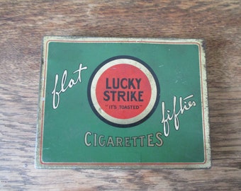 Vintage Lucky Strike Cigarette Tin 1950's