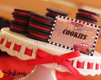 Disney Cars Food Labels Tent Cards