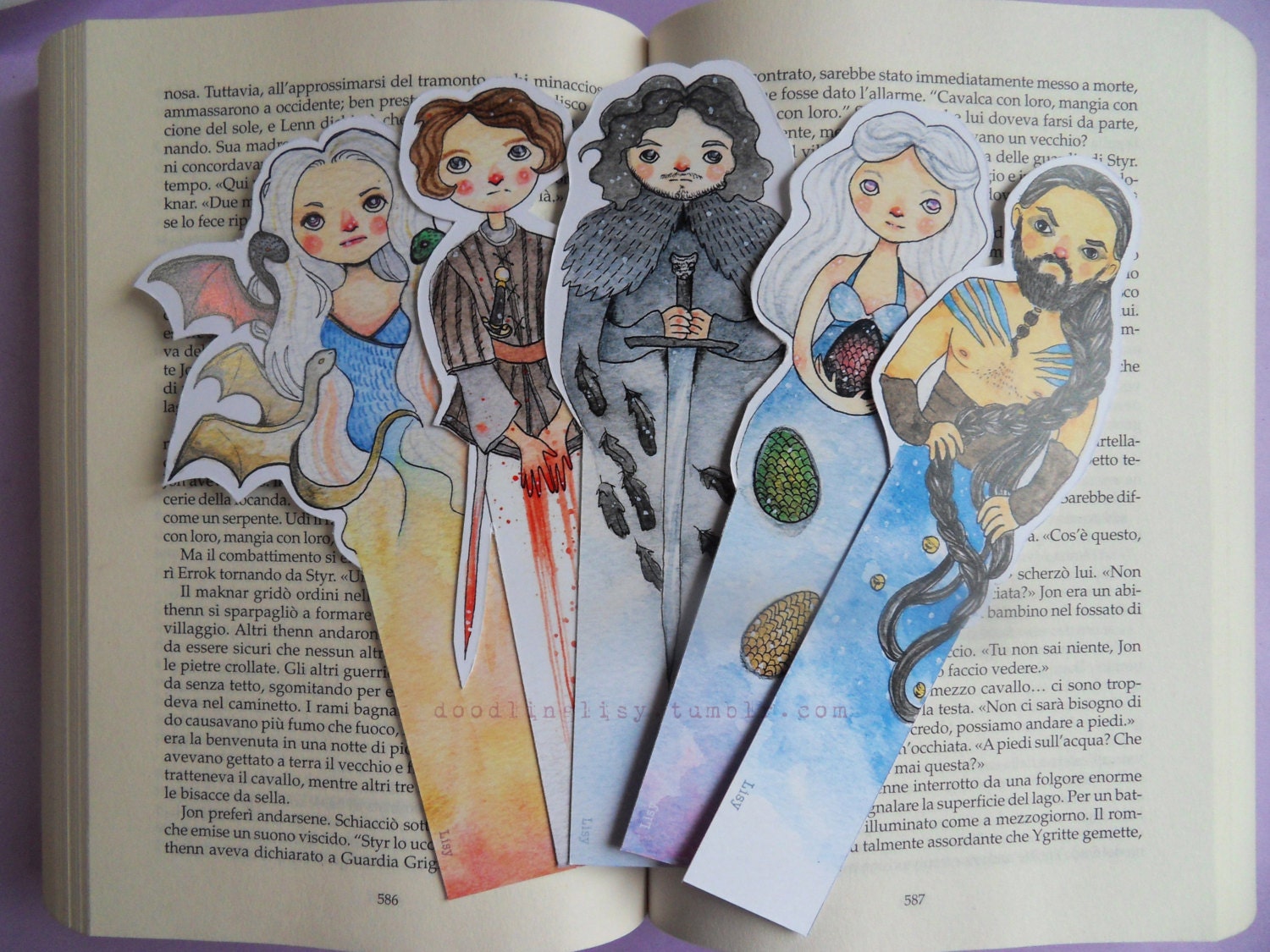 Game of Thrones Bookmark Unique Bookmarks Watercolor Print