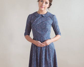 Floral dress with Peter Pan collar