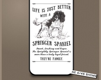 Springer Spaniel dog phone case cover iPhone Samsung ~ Can be Personalised