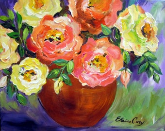 Copper still life Original Painting 16 x 20 art by Elaine Cory
