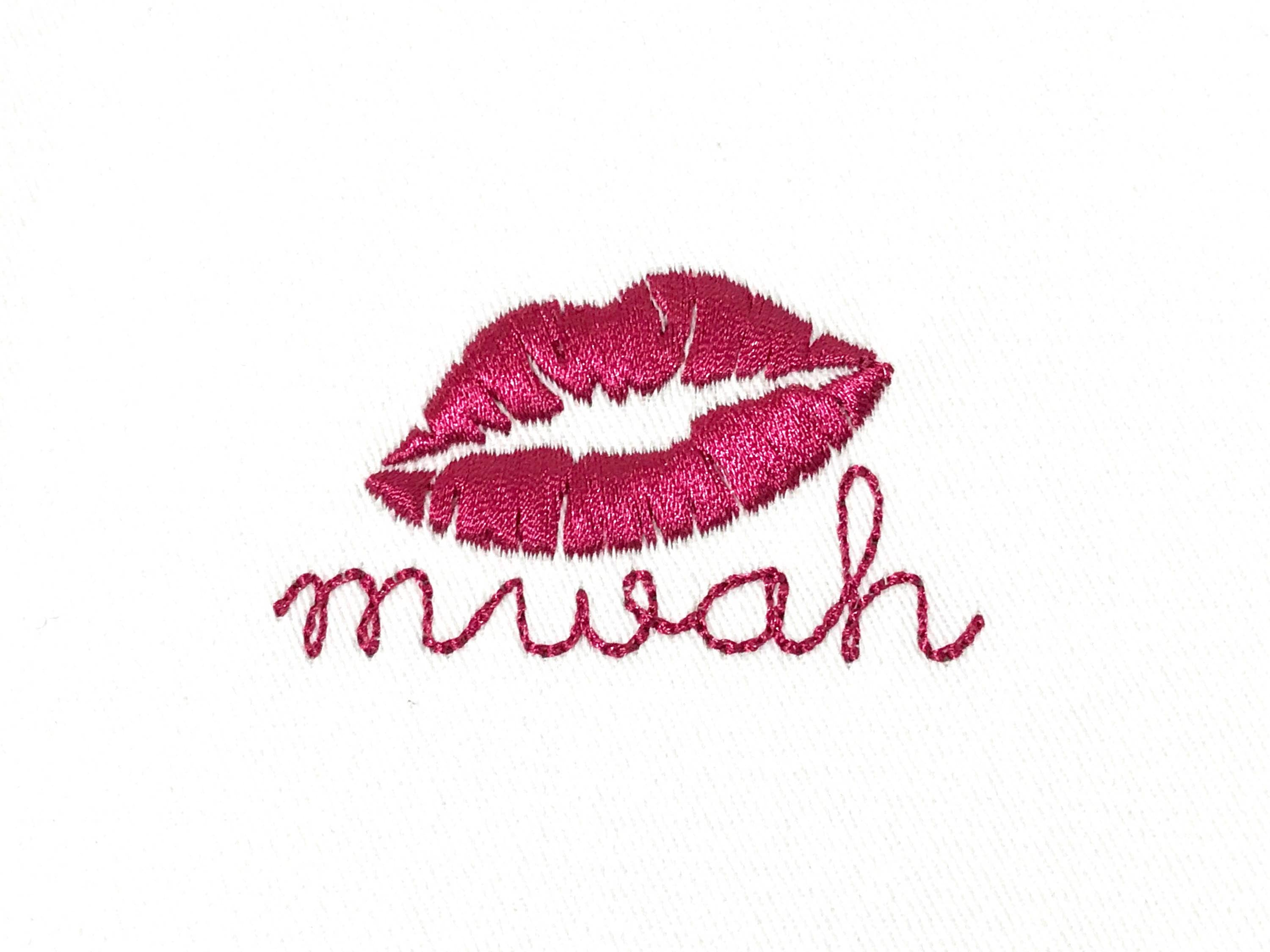 Kiss Me Lips Embroidery