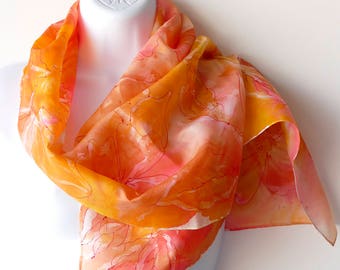Hand painted silk scarf
